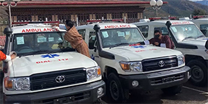 Ambulances delivered to Bhutan (Courtesy of the Ministry of Health)