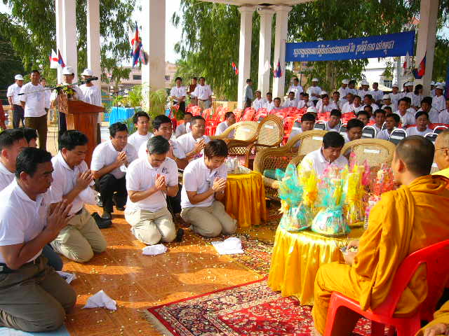 Monks' blessings at the Destruction Ceremony