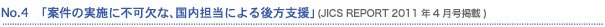 No.4�@�u�Č��̎��{�ɕs���ȁA�����S���ɂ�����x���v (JICS REPORT 2011�N4�����f��)