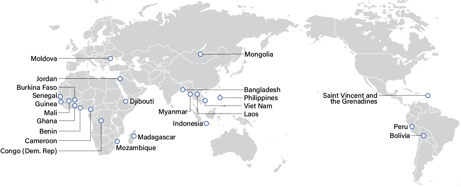 Map of Overseas Project Offices
