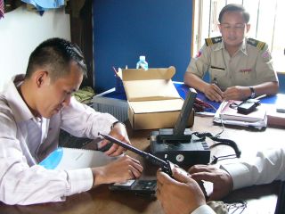 JSAC staff checking police radio equipment