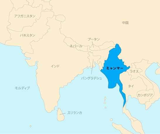 「ミャンマー  地図」の画像検索結果