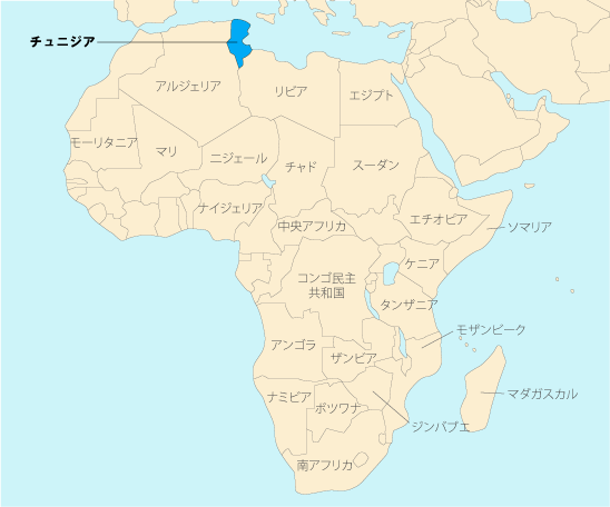 Jics チュニジアの地図